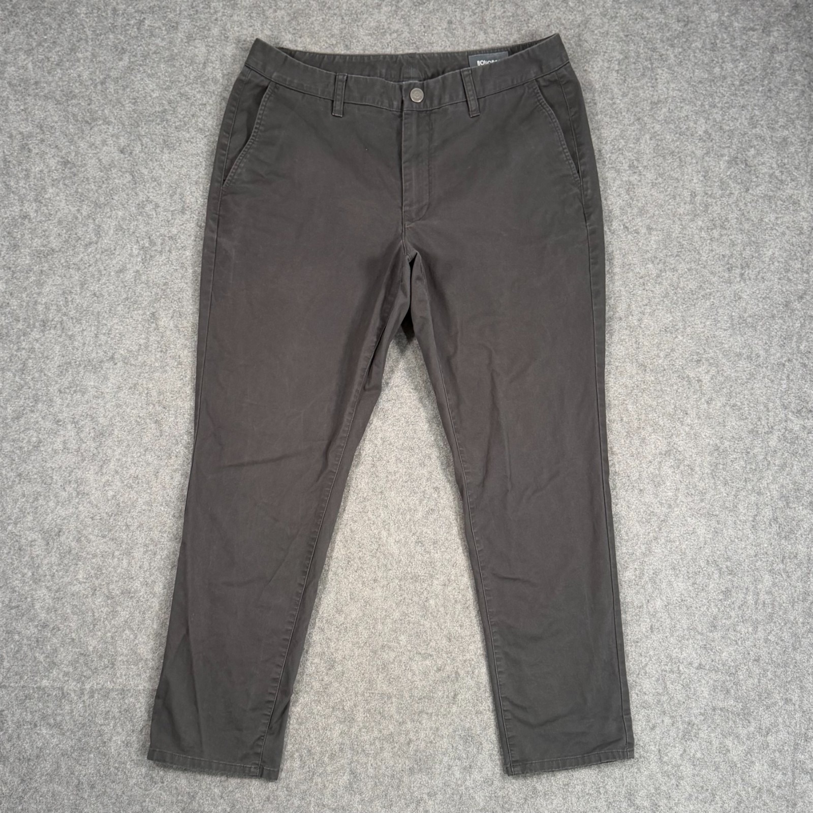 Bonobos Charcoal Gray Athletic Fit Flat Front Chino Pants Men's Size 34x29*